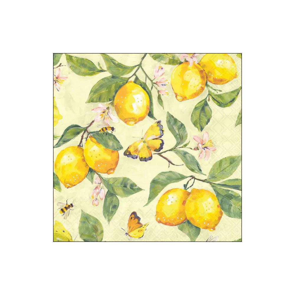 Servetele de masa, 20 buc, 33x33 cm, Fresh Lemons Yellow - AMBIENTE