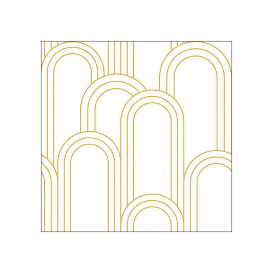 Servetele de masa, 20 buc, 33x33 cm, Geometric Lines Gold/White - AMBIENTE