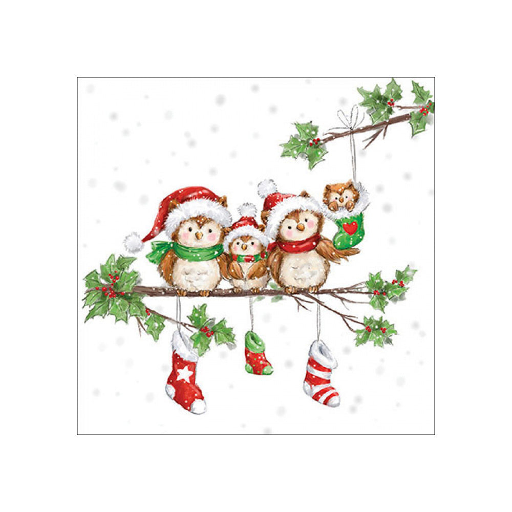 Servetele de masa, 20 buc, 33x33 cm, Owl Family - AMBIENTE