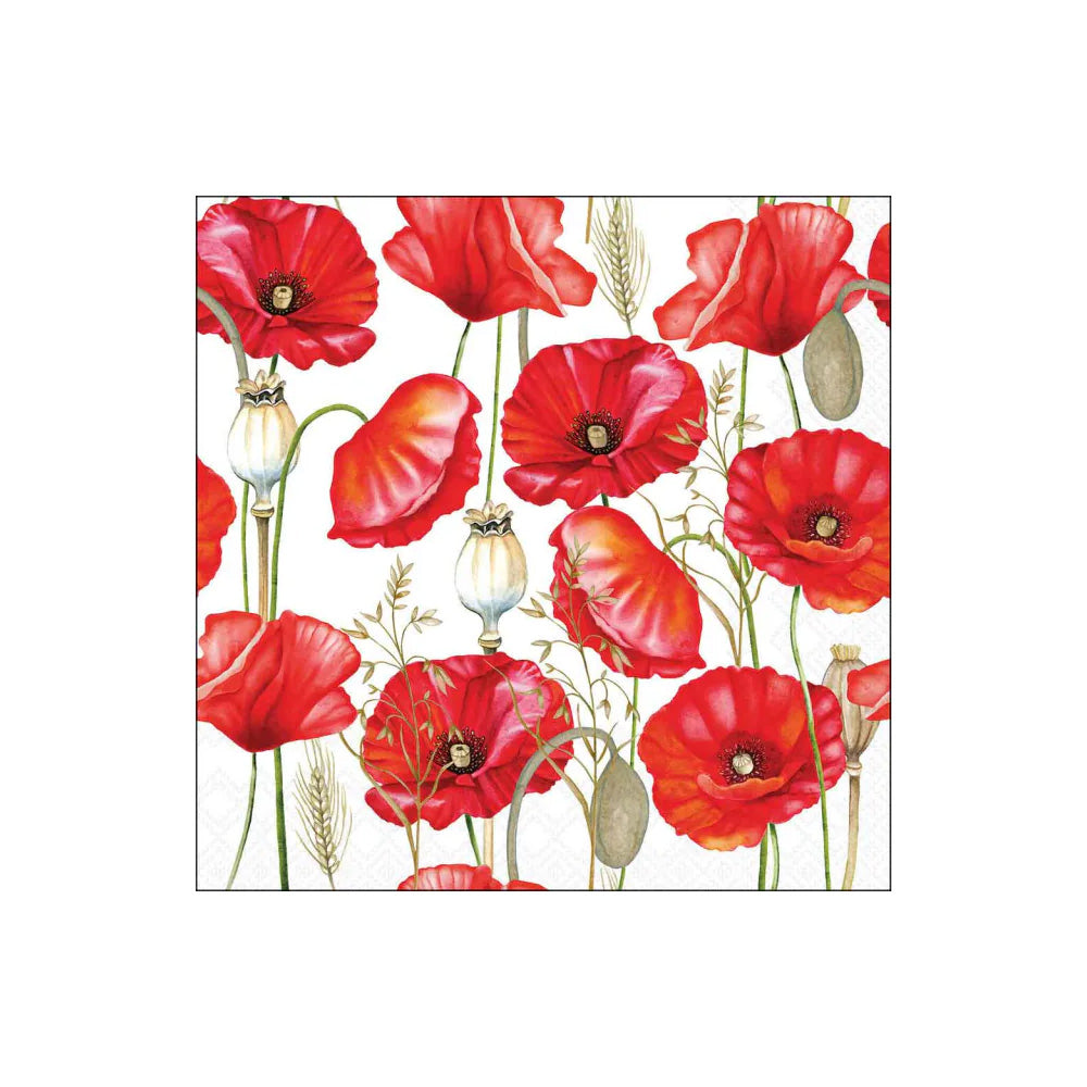 Servetele de masa, 20 buc, 33x33 cm, Poppy all over - AMBIENTE