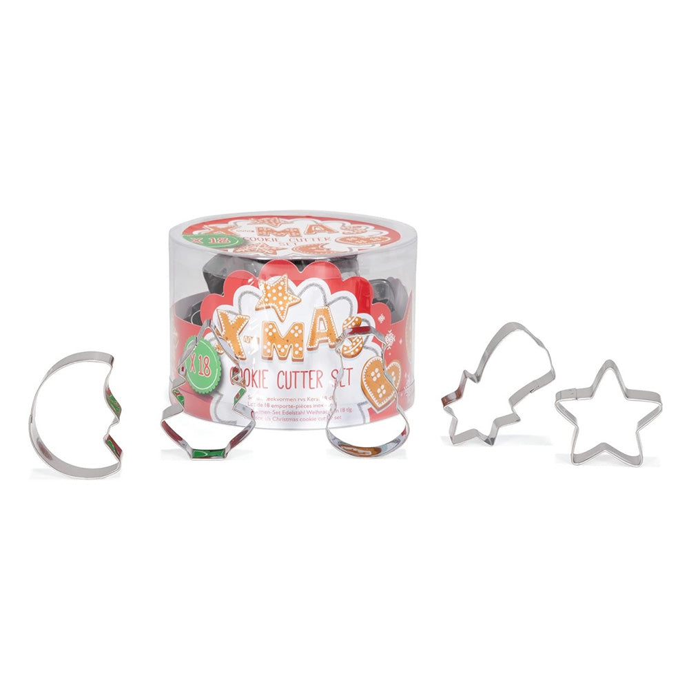 Set 18 forme pentru biscuiti, modele de craciun, inox, X-MAS - PATISSE
