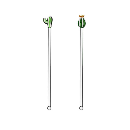 Set 2 amestecatoare cocktail, Cactus Green/Amber, Desert Plants - designer Alessandra Baldereschi - ICHENDORF