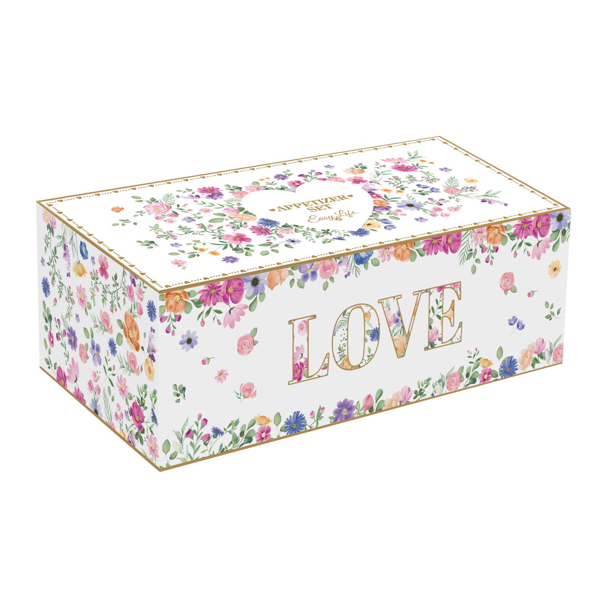 Set 2 boluri din portelan cu suport din lemn, Mon Amour - COOKSHOP SPECIALS