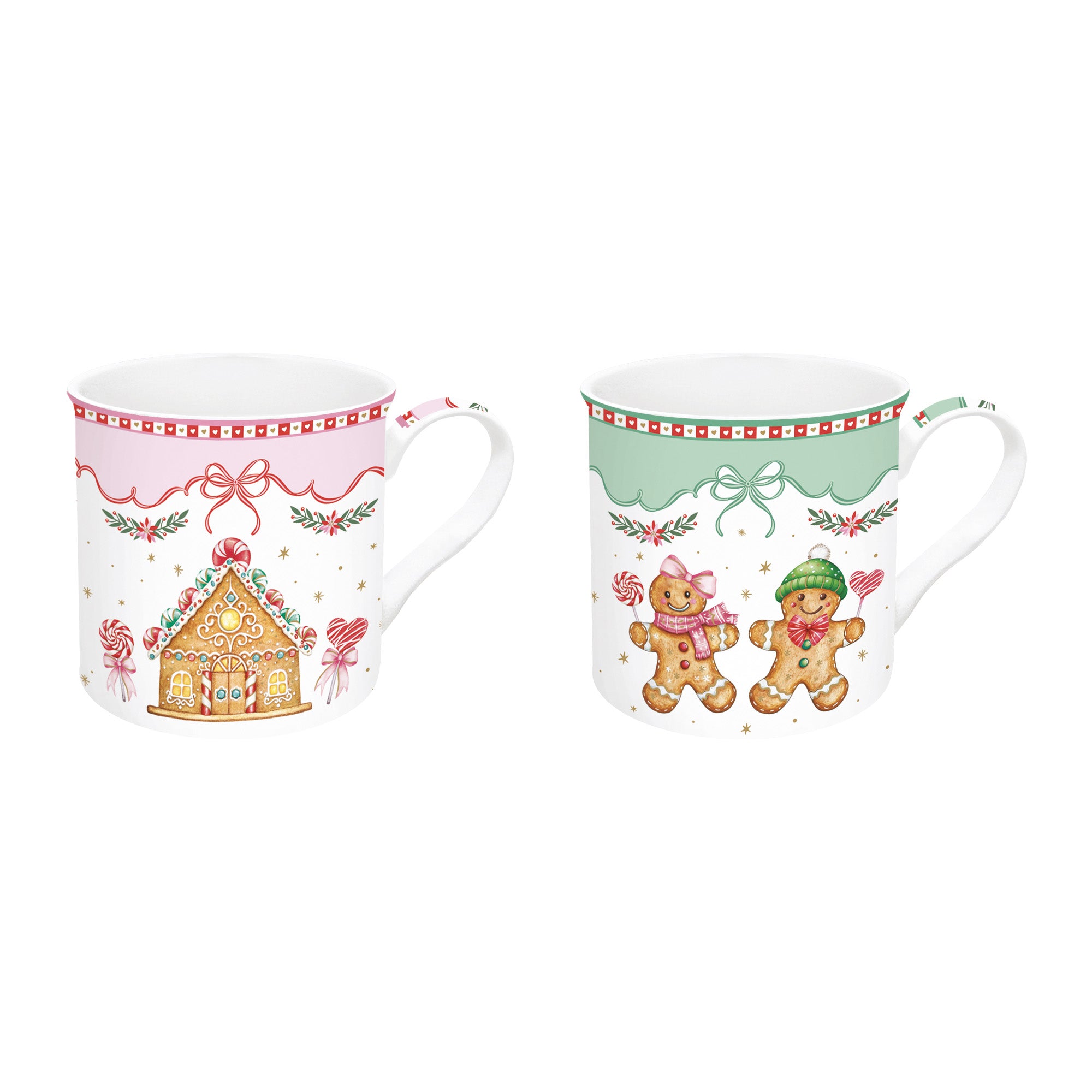 Set 2 cani din portelan, 300 ml, Sweet Christmas - COOKSHOP SPECIALS