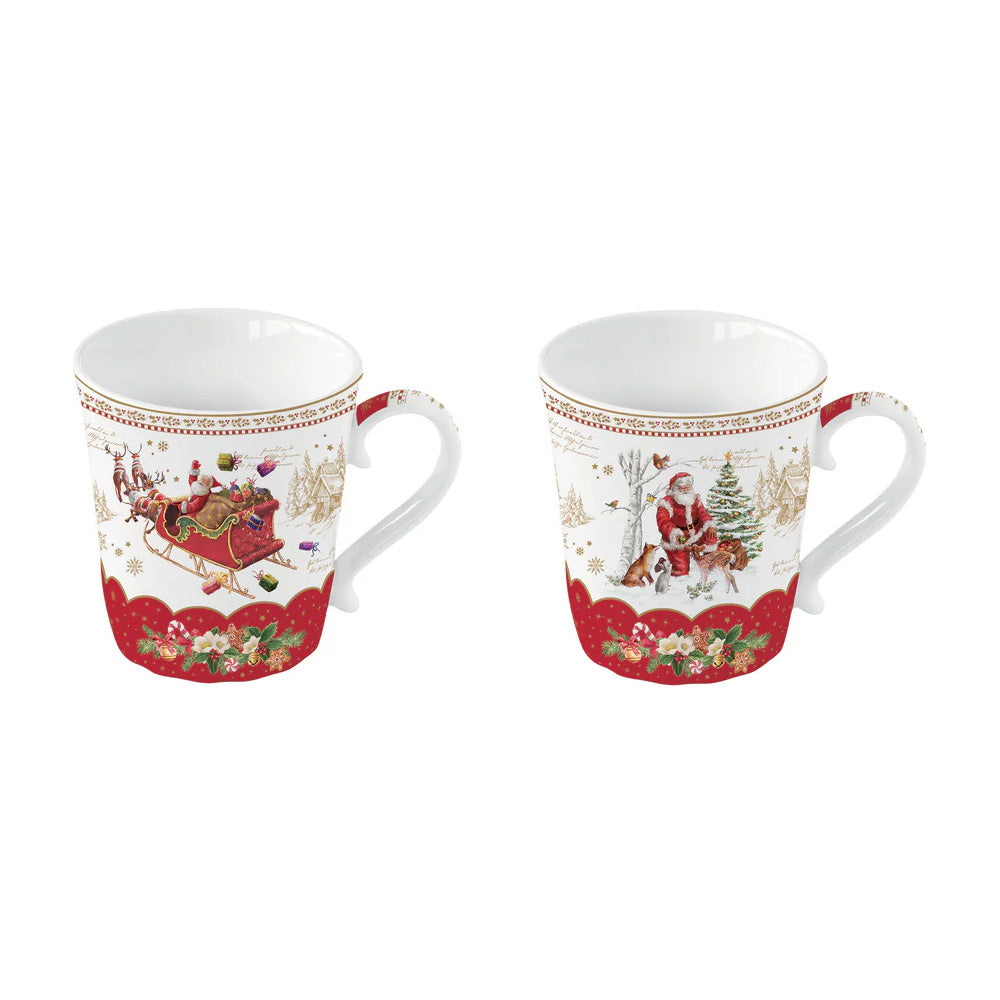 Set 2 cani din portelan, 340 ml, Christmas Memories - COOKSHOP SPECIALS