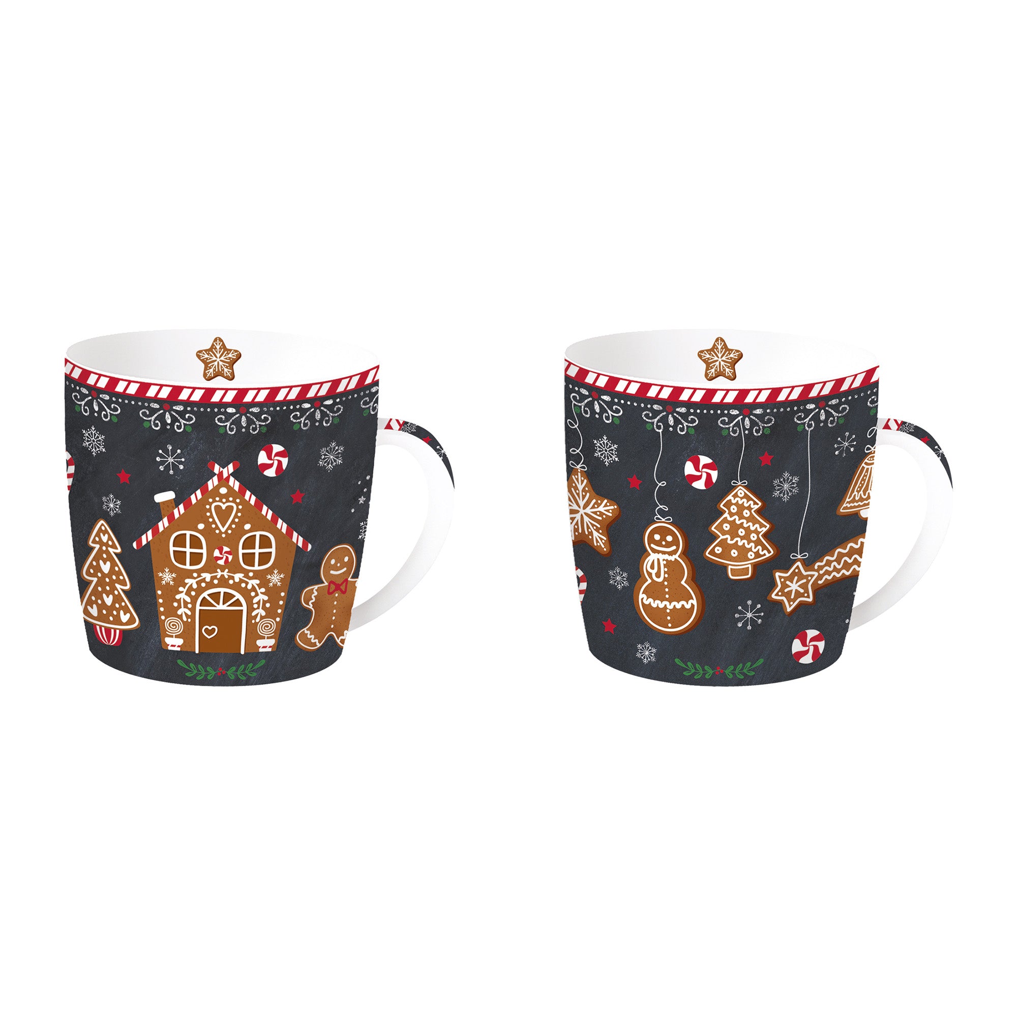 Set 2 cani din portelan, 350 ml, Gingerbread - COOKSHOP SPECIALS