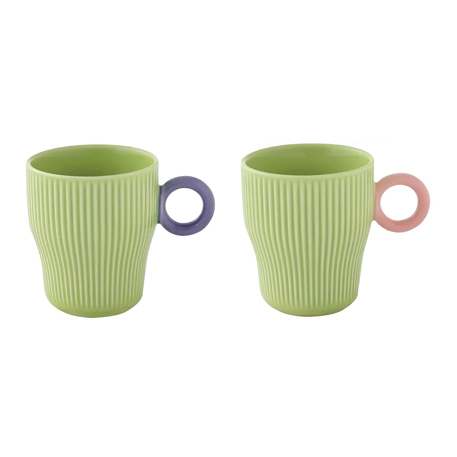Set 2 cani din portelan, verde, 300 ml, Twist & Match - COOKSHOP SPECIALS