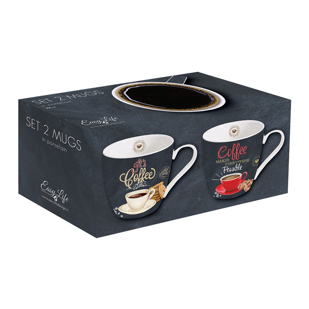 Set 2 cani pentru cafea, 350 ml, It's Coffee Time - COOKSHOP SPECIALS