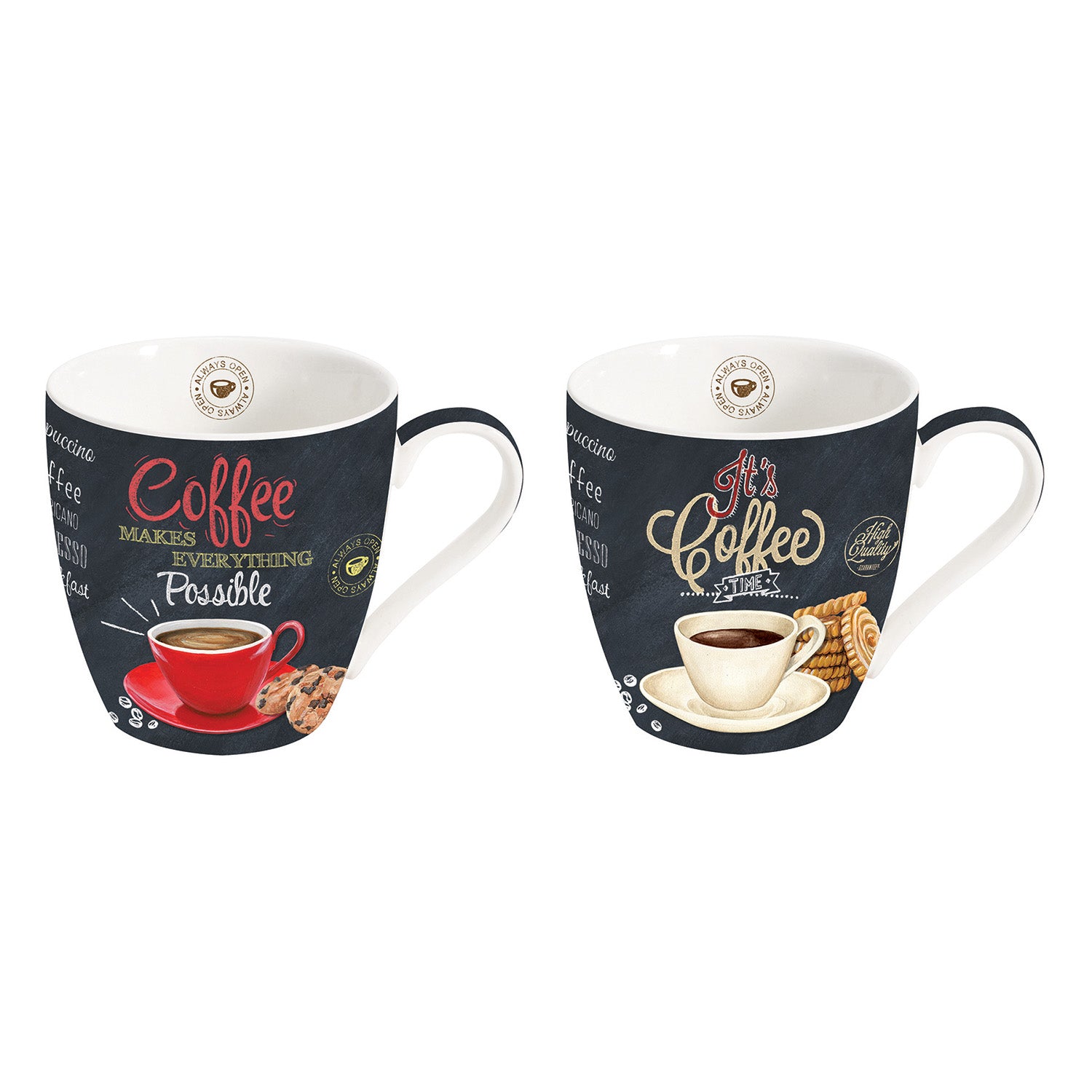 Set 2 cani pentru cafea, 350 ml, It's Coffee Time - COOKSHOP SPECIALS