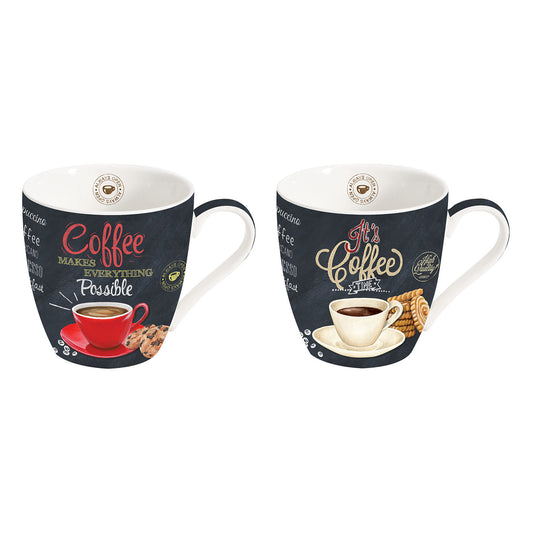 Set 2 cani pentru cafea, 350 ml, It's Coffee Time - COOKSHOP SPECIALS