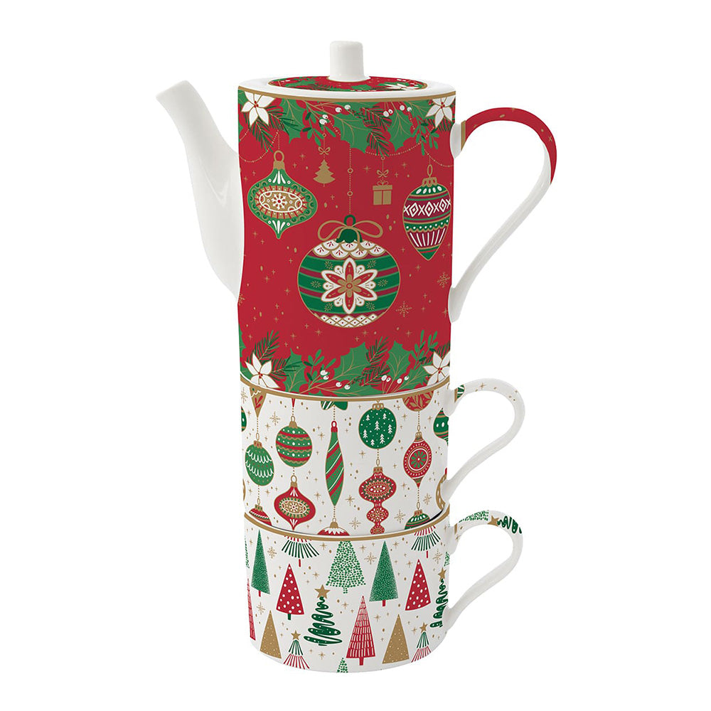 Set 2 cani si ceainic, 500/240 ml, Jingle Bells - COOKSHOP SPECIALS