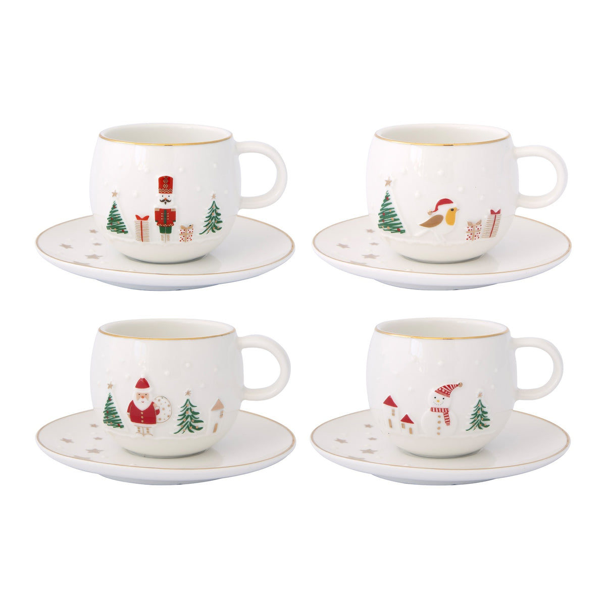 Set 2 cesti pentru cafea si fafurii, 120 ml, Let it Snow - COOKSHOP SPECIALS