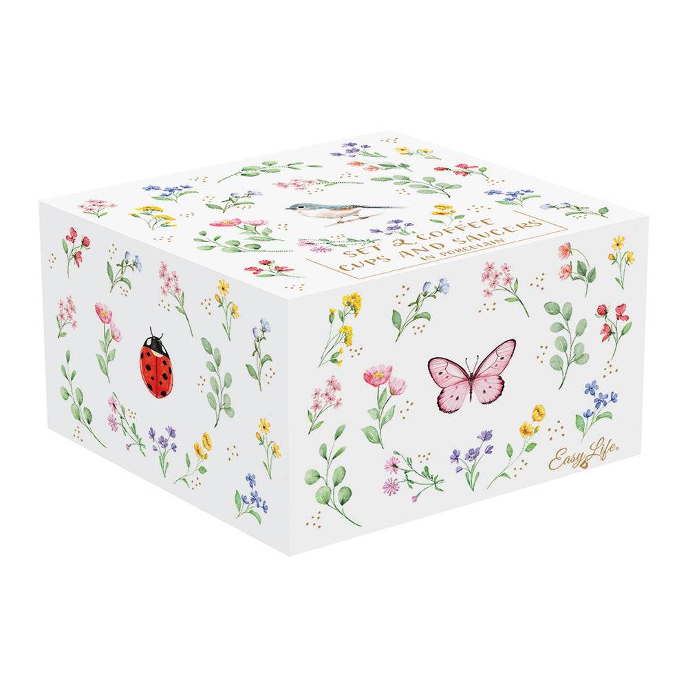 Set 2 cesti pentru cafea si farfurii, 120 ml, Fancy Garden - COOKSHOP SPECIALS