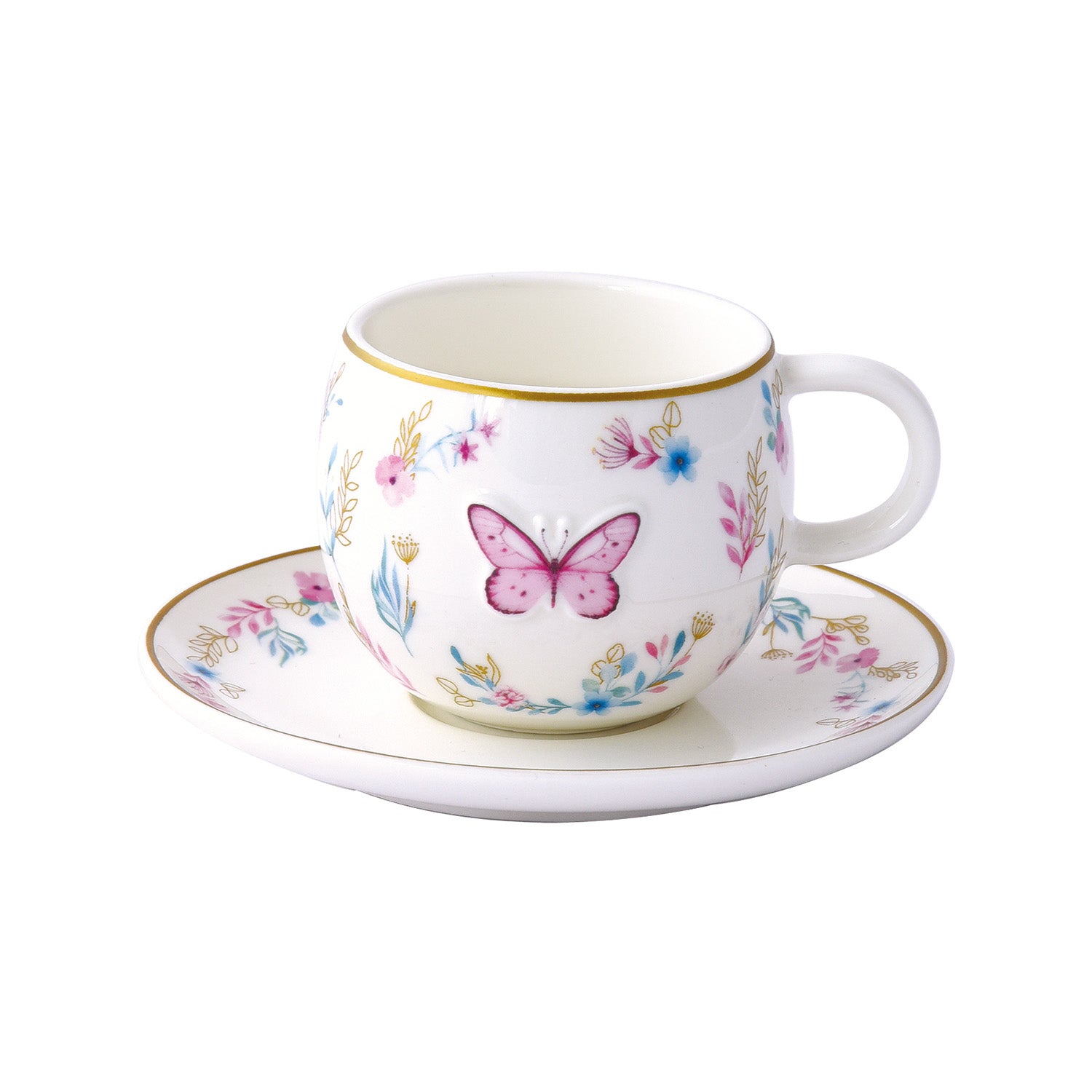 Set 2 cesti pentru cafea si farfurii, 120 ml, Fancy Garden - COOKSHOP SPECIALS