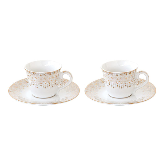 Set 2 cesti pentru espresso si farfurii, 80 ml, Festive - COOKSHOP SPECIALS