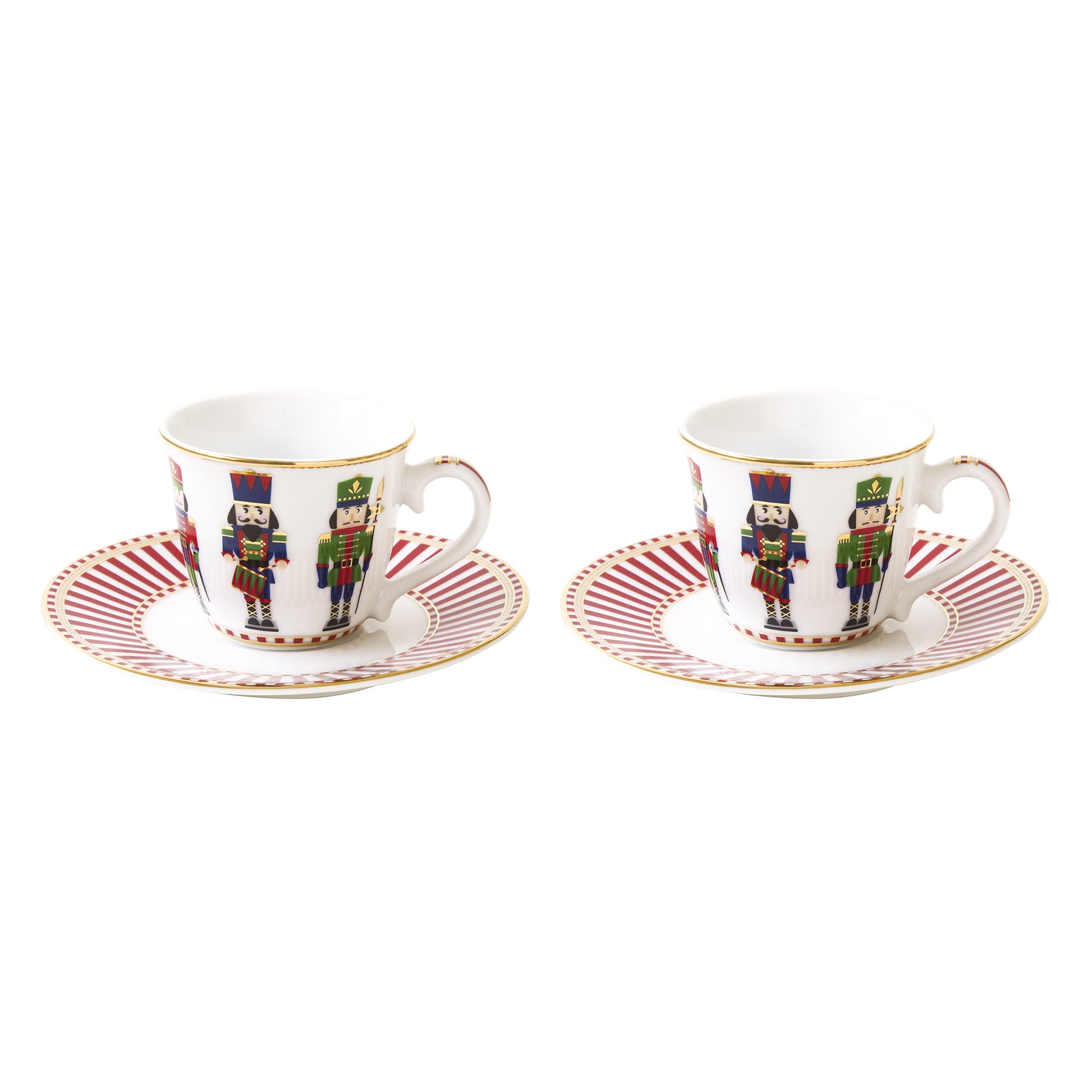 Set 2 cesti si farfurii pentru espresso, 80 ml, Nutcracker - COOKSHOP SPECIALS