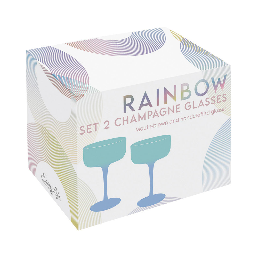 Set 2 pahare pentru sampanie, albastru, 300 ml, Rainbow - COOKSHOP SPECIALS