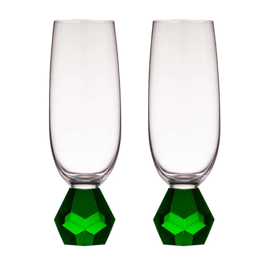 Set 2 pahare pentru sampanie, Zhara Emerald - COOKSHOP SPECIALS