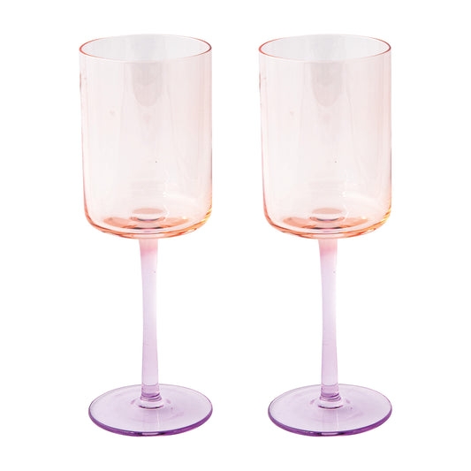 Set 2 pahare pentru vin, mov, 380 ml, Rainbow - COOKSHOP SPECIALS