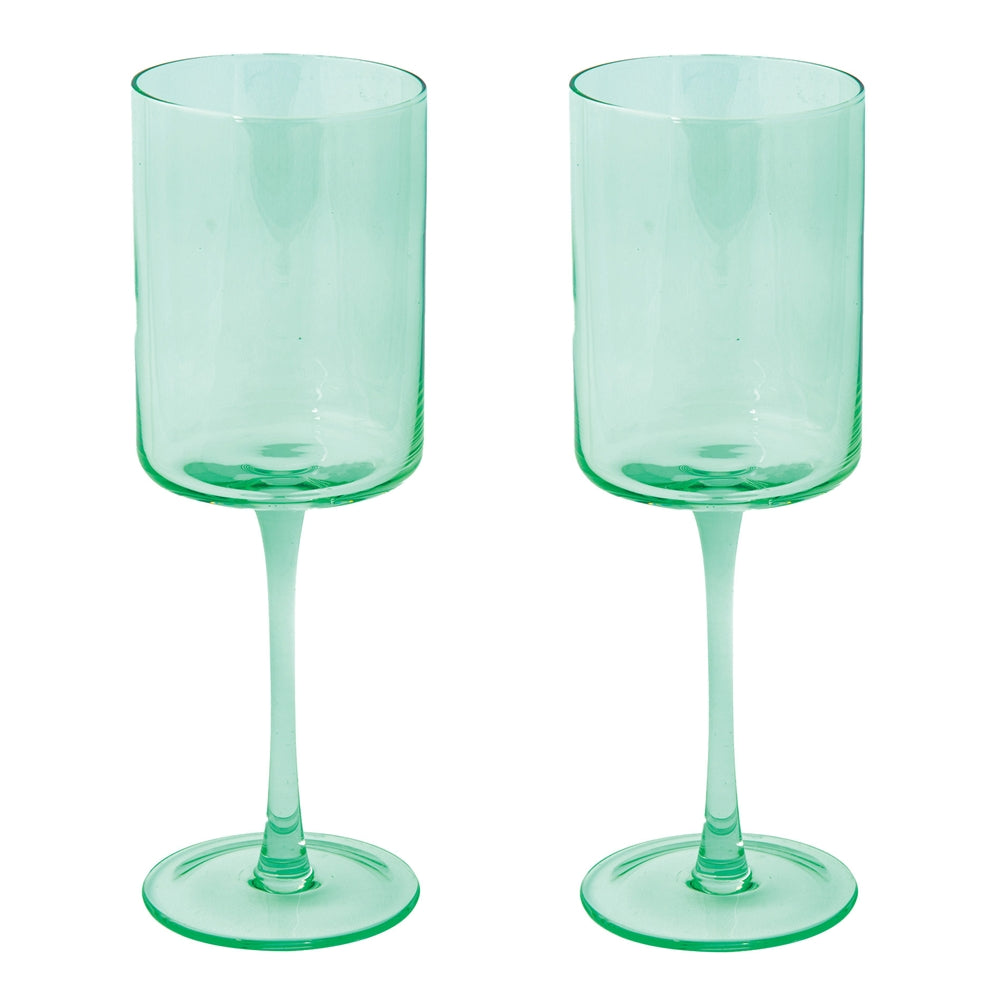 Set 2 pahare pentru vin, verde, 380 ml, Rainbow - COOKSHOP SPECIALS