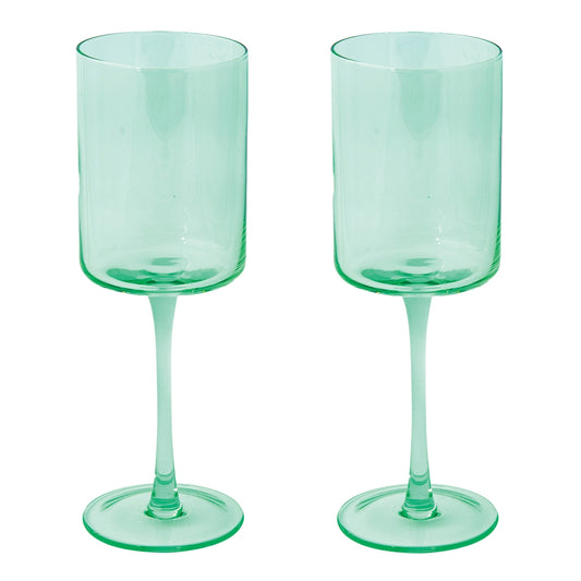 Set 2 pahare pentru vin, verde, 380 ml, Rainbow - COOKSHOP SPECIALS