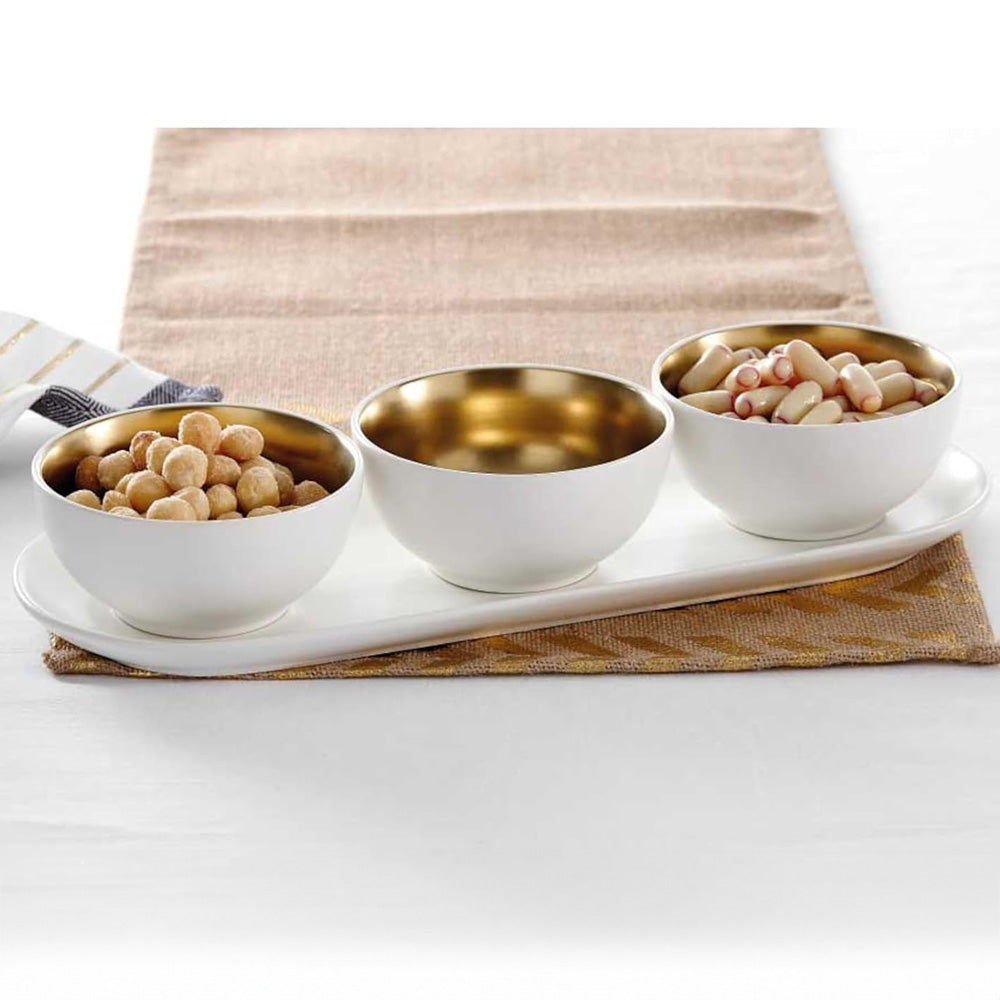 Set 3 boluri cu suport, ceramica, Glitz - COOKSHOP SPECIALS