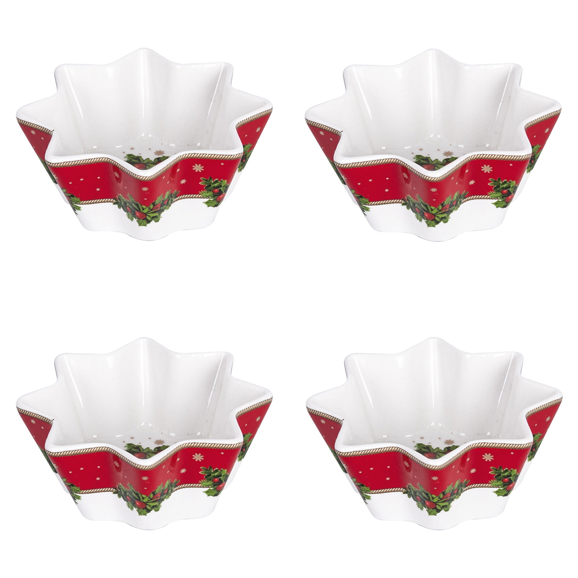 Set 4 boluri din portelan, 9.5 cm, Red Nutcracker - COOKSHOP SPECIALS