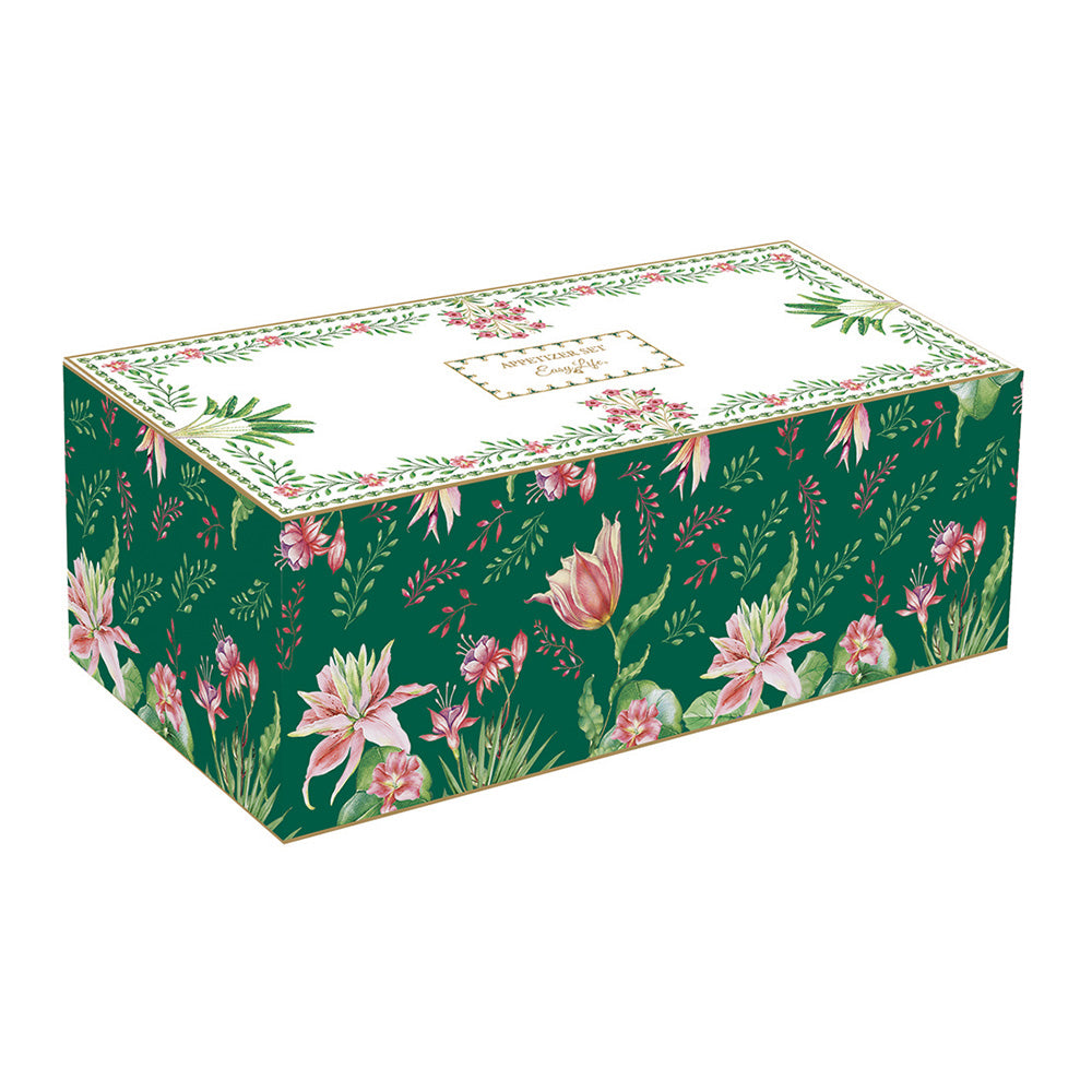 Set 4 boluri din portelan cu suport din lemn, Botanic Chic - COOKSHOP SPECIALS