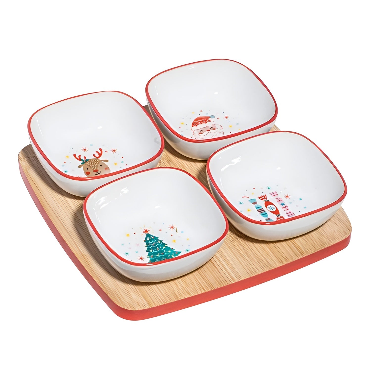 Set 4 boluri si tava din lemn, Candy - COOKSHOP SPECIALS