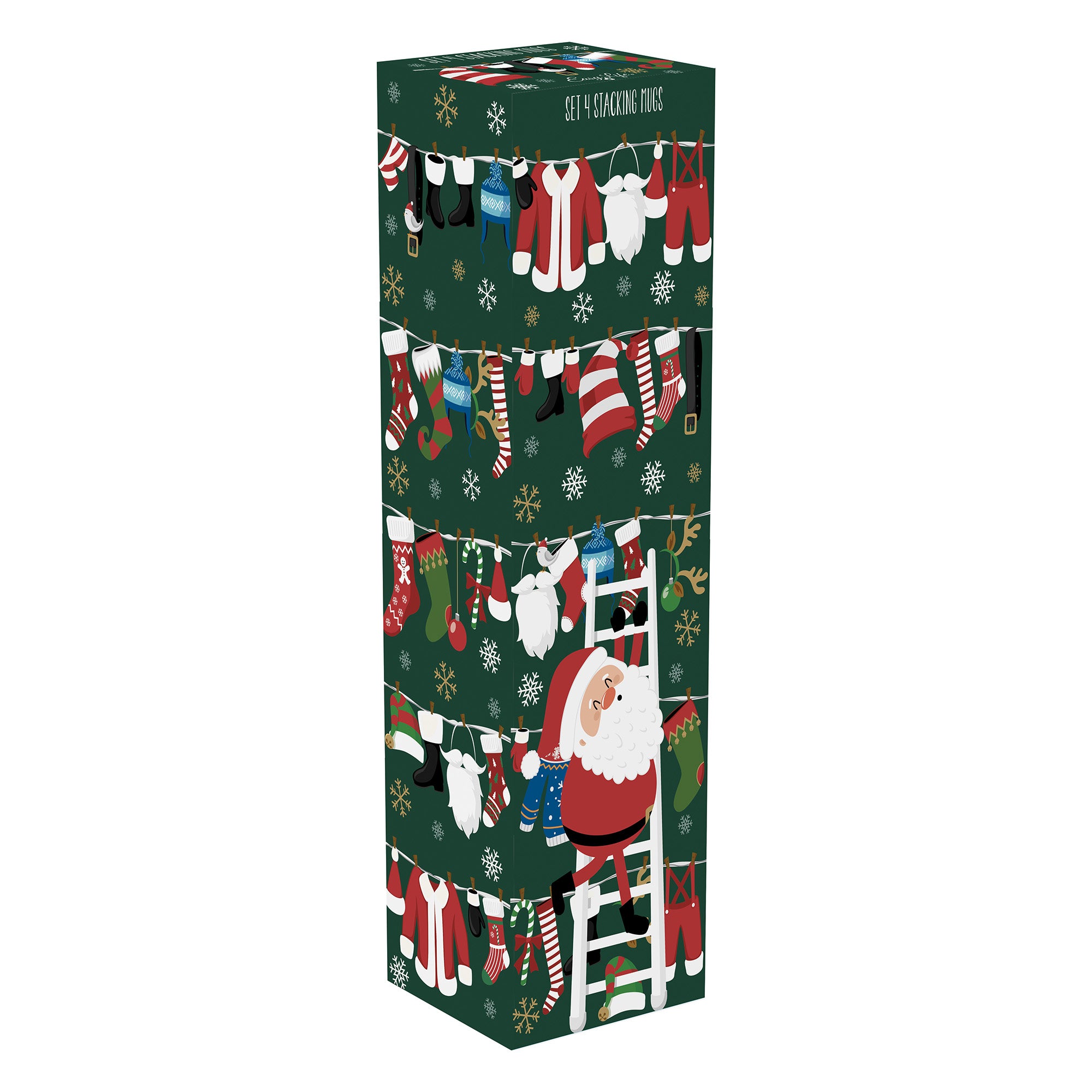 Set 4 cani din portelan, 275 ml, Santa's Outfits - SIMONA'S COOKSHOP - Image 1