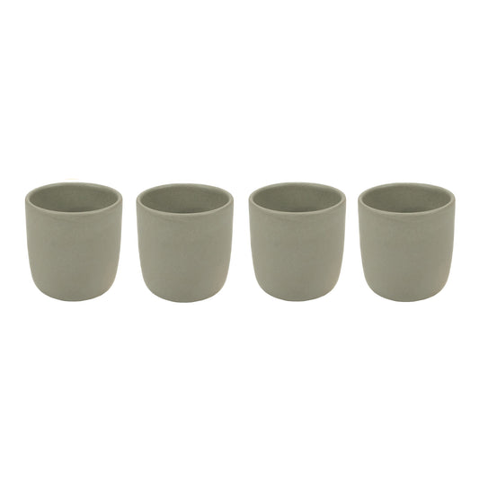 Set 4 cesti ceramica pentru espresso, 9 cm, Mira Light Grey - VILLACER