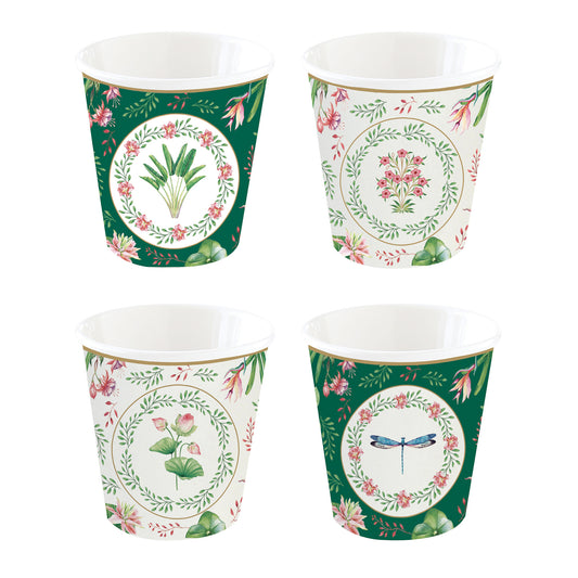 Set 4 cesti pentru cafea, 100 ml, Botanic Chic - COOKSHOP SPECIALS