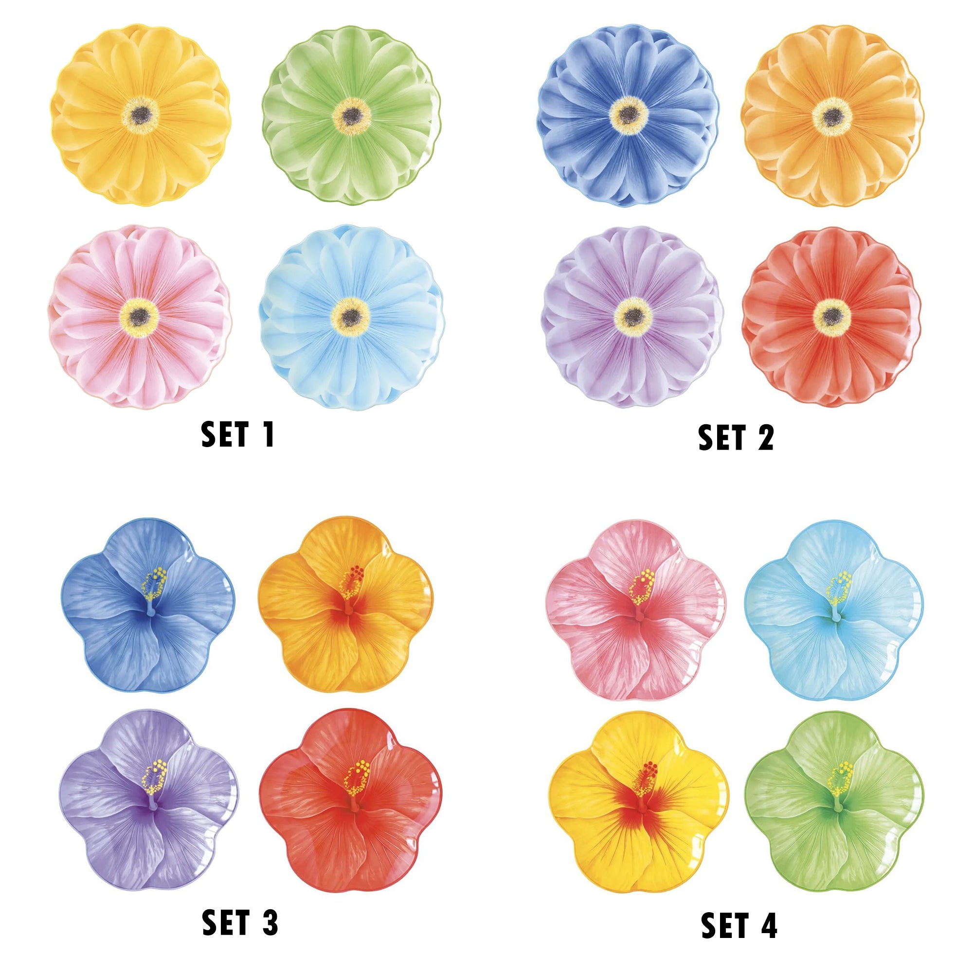 Set 4 farfurii decorative, 21 cm, Bouquet - COOKSHOP SPECIALS