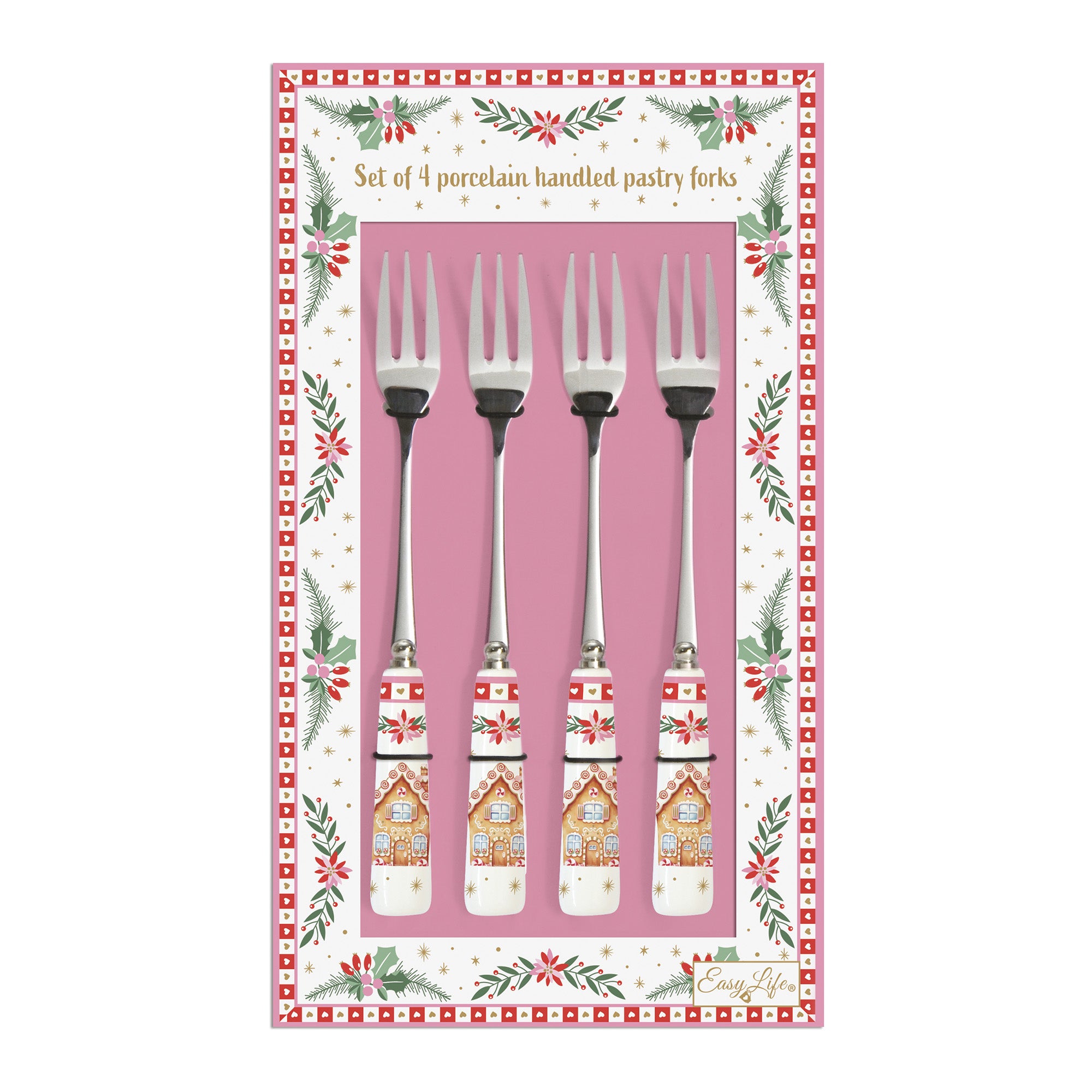 Set 4 furculite pentru desert, Sweet Christmas - COOKSHOP SPECIALS