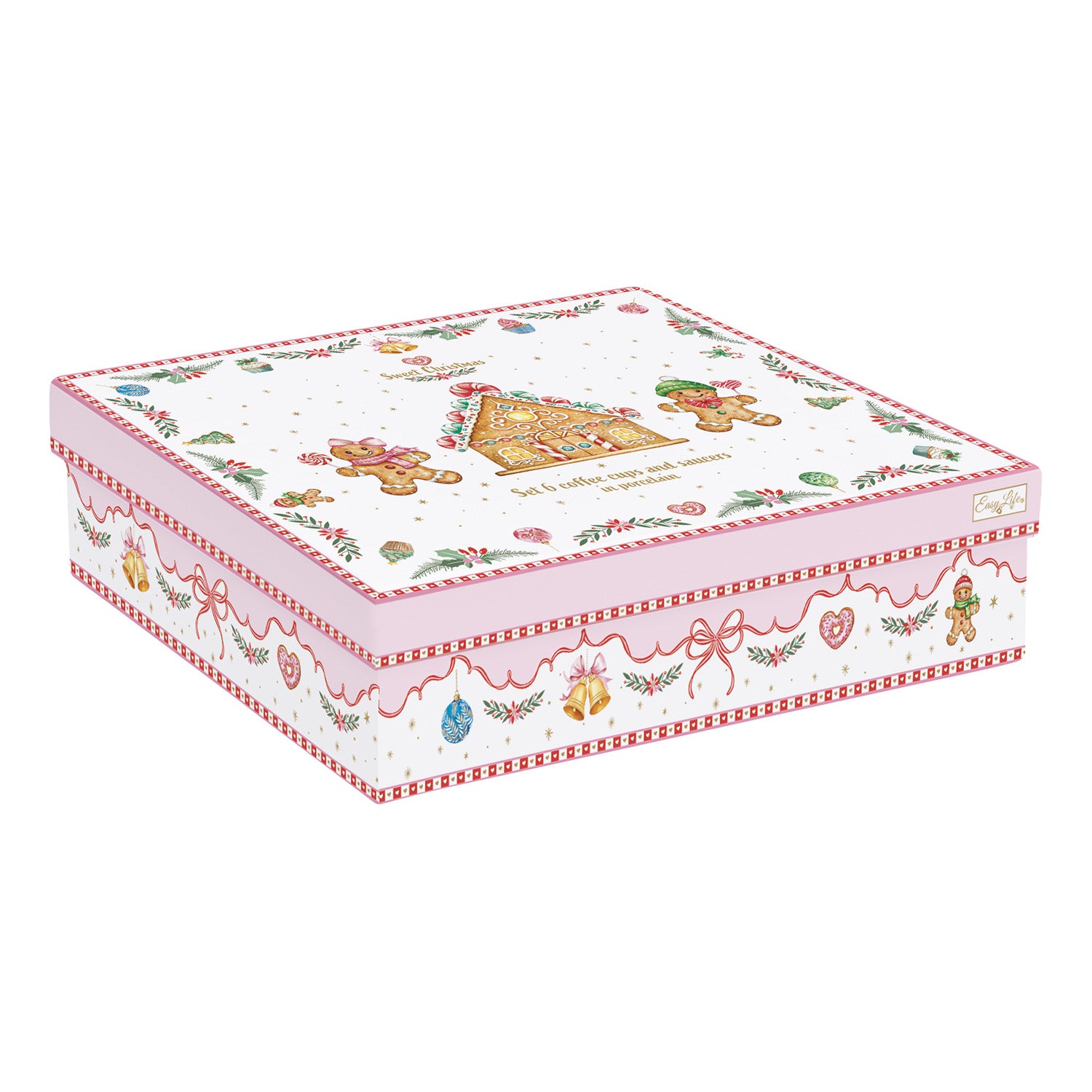 Set 6 cesti pentru espresso si farfurii, 100 ml, Sweet Christmas - COOKSHOP SPECIALS