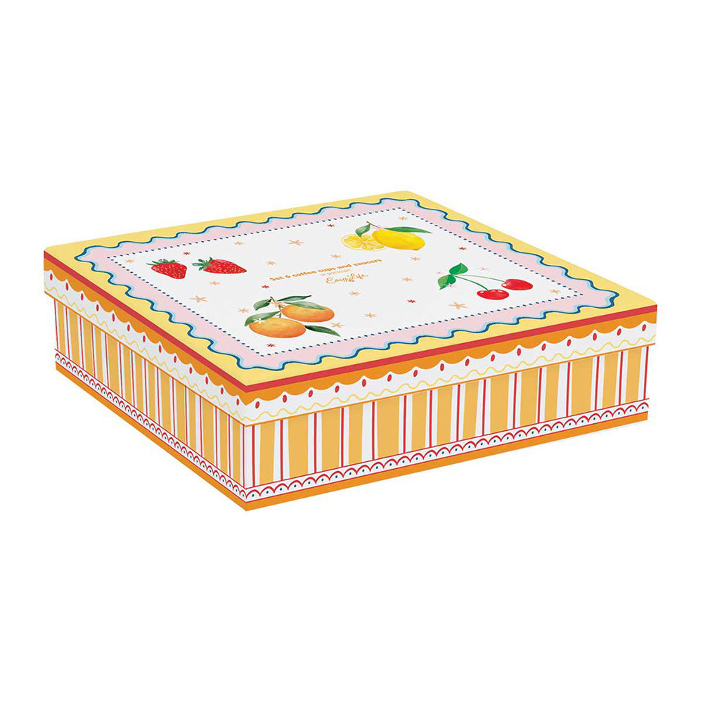 Set 6 cesti pentru espresso si farfurii, 100 ml, Fruit Mania - COOKSHOP SPECIALS
