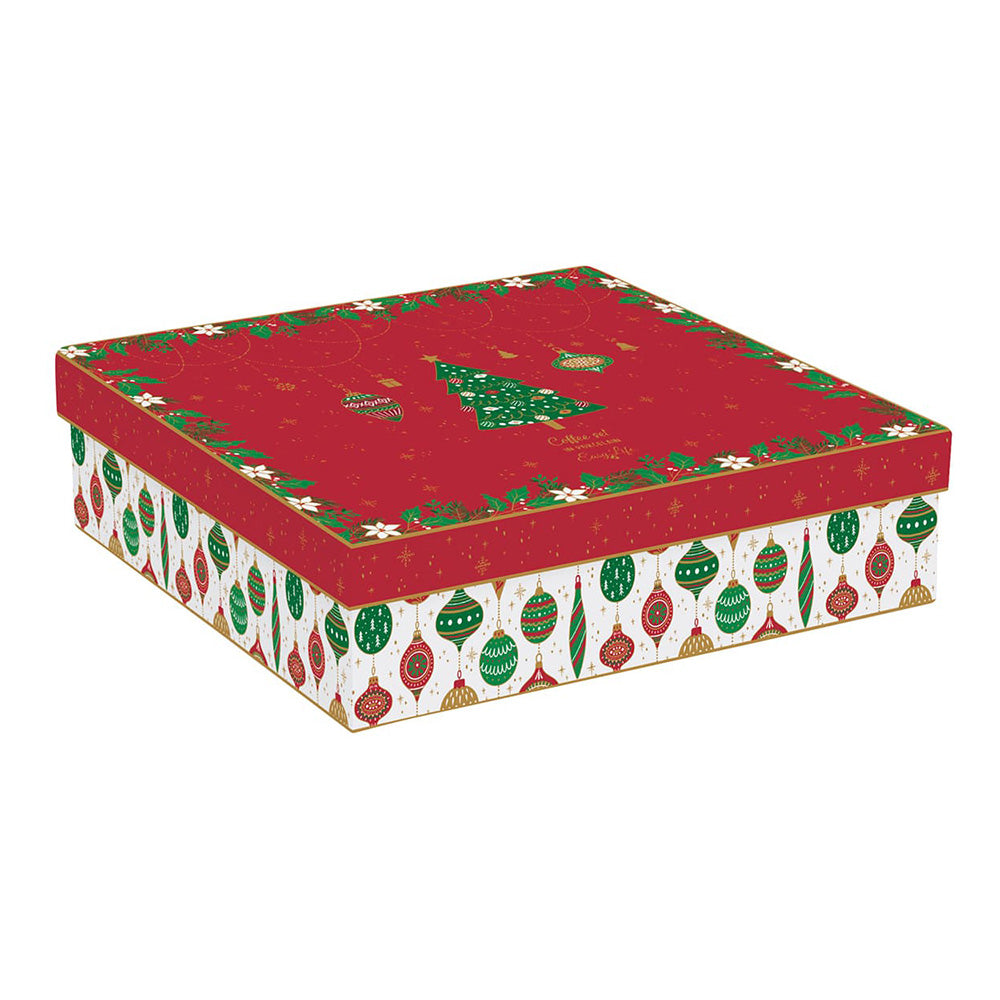 Set 6 cesti si farfurii pentru cafea, 100 ml, Jingle Bells - COOKSHOP SPECIALS