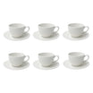 Set 6 cesti si farfurii pentru cafea, Reale - LA PORCELLANA BIANCA