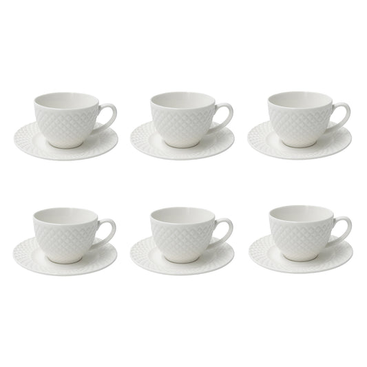 Set 6 cesti si farfurii pentru cafea, Reale - LA PORCELLANA BIANCA