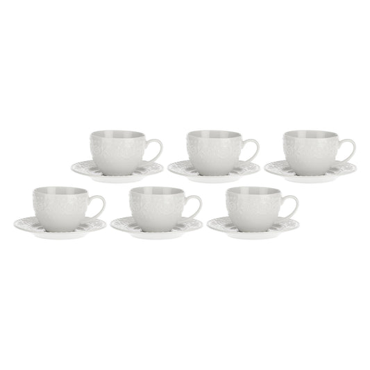 Set 6 cesti si farfurii pentru cafea, Sognante - LA PORCELLANA BIANCA