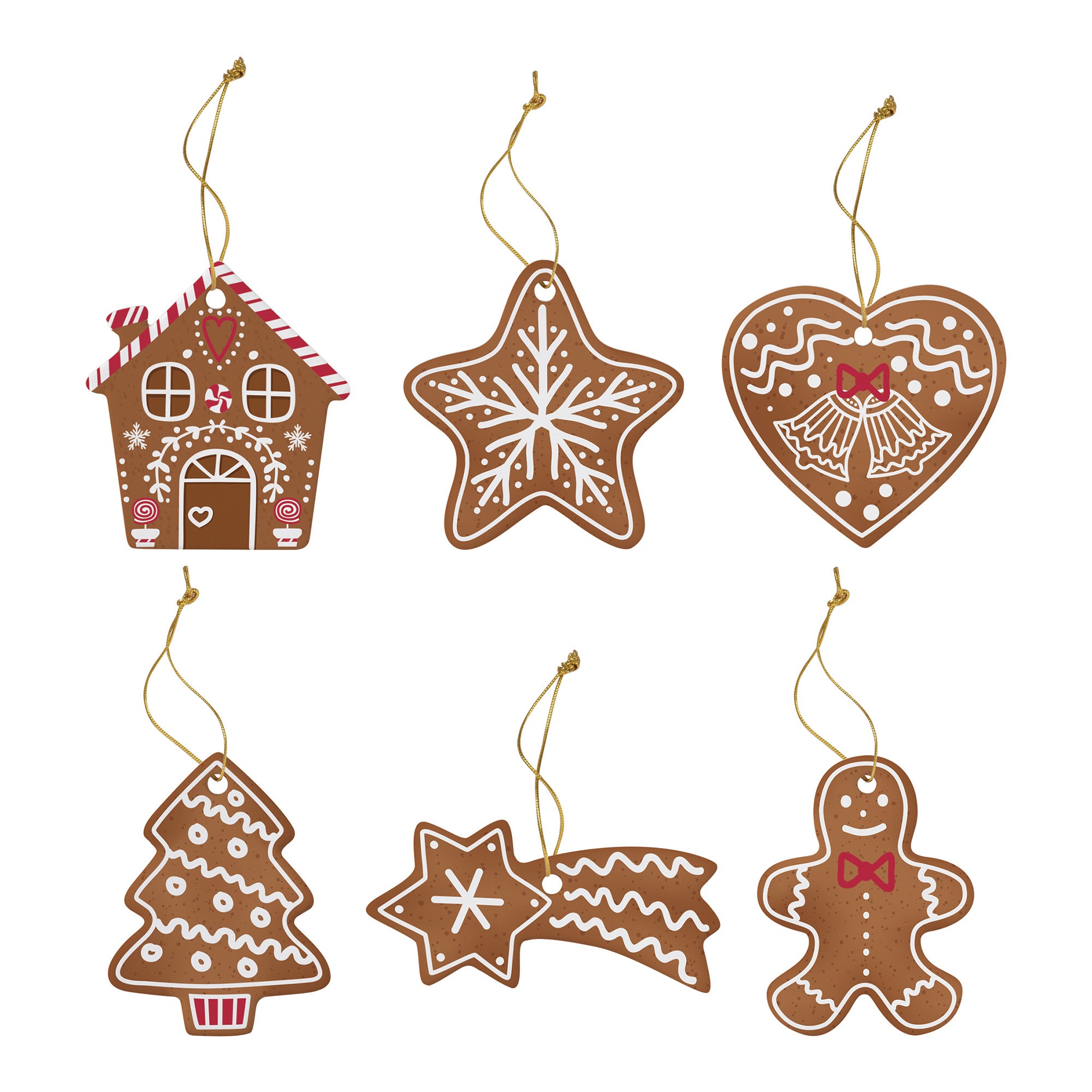 Set 6 ornamente pentru brad, Gingerbread - EASY LIFE