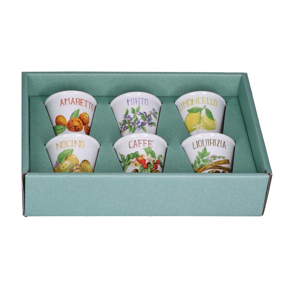 Set 6 pahar pentru shoturi, 75 ml, Liquorelli - LA PORCELLANA BIANCA
