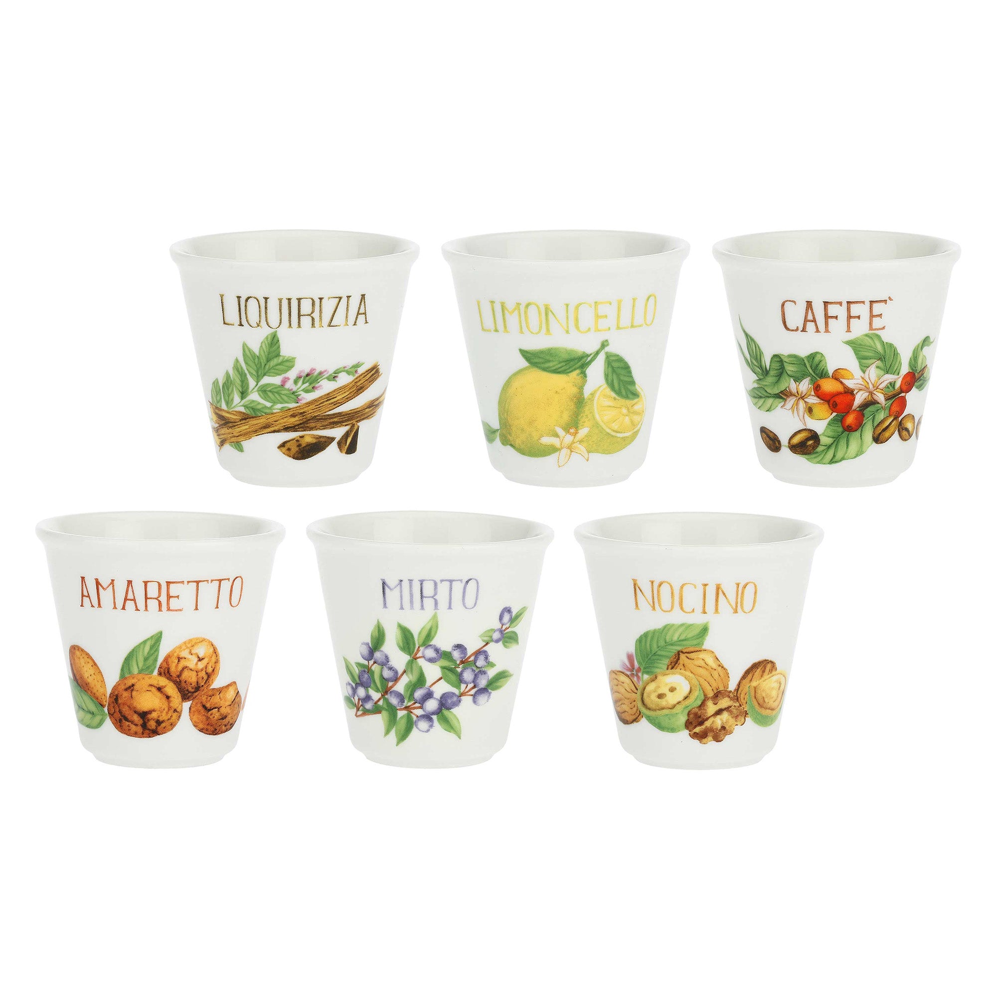 Set 6 pahar pentru shoturi, 75 ml, Liquorelli - LA PORCELLANA BIANCA