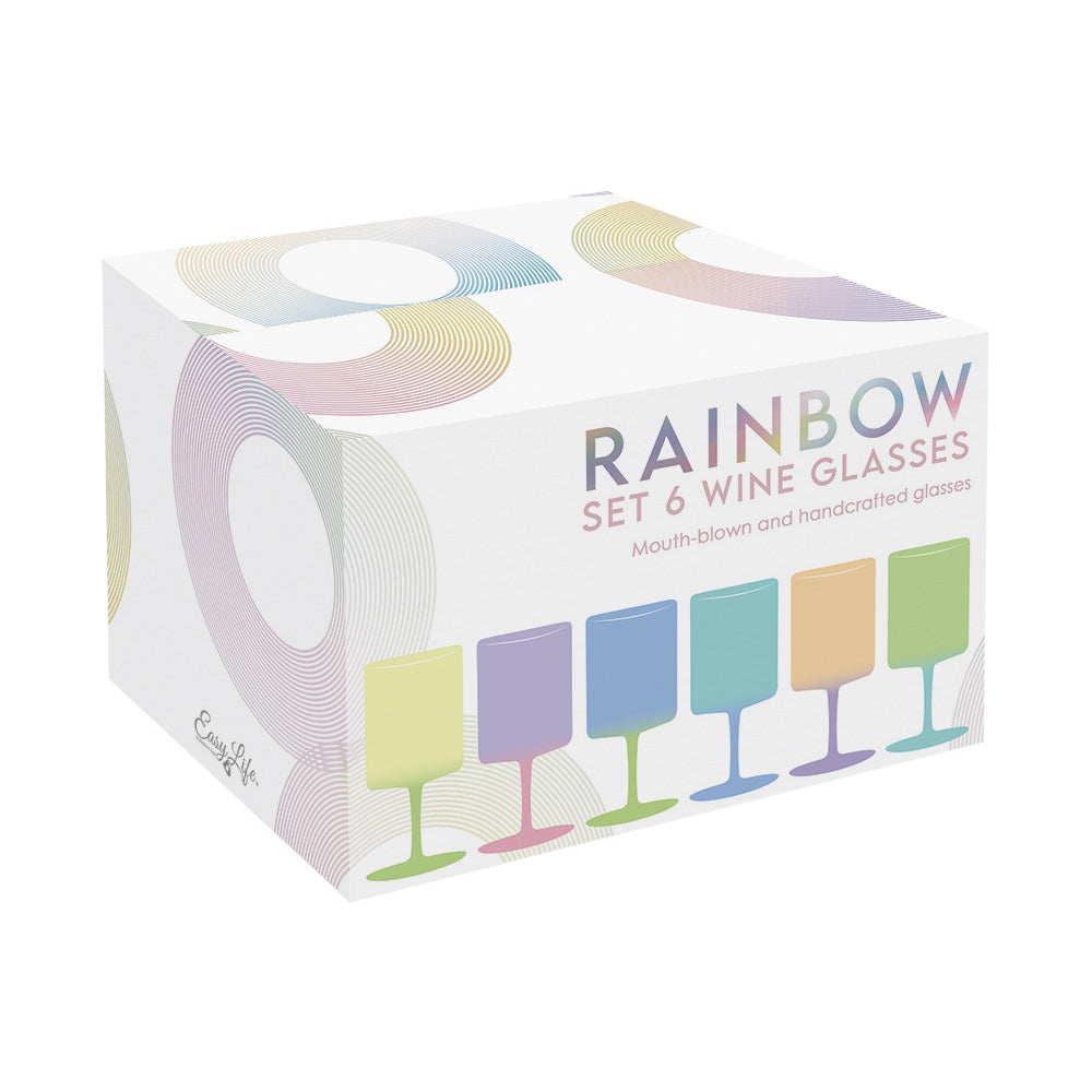 Set 6 pahare pentru vin, asortat, 360 ml, Rainbow - COOKSHOP SPECIALS