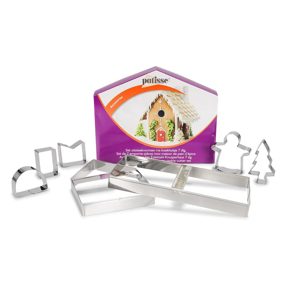 Set 7 forme pentru biscuiti, Gingerbread House, inox, X-MAS - PATISSE