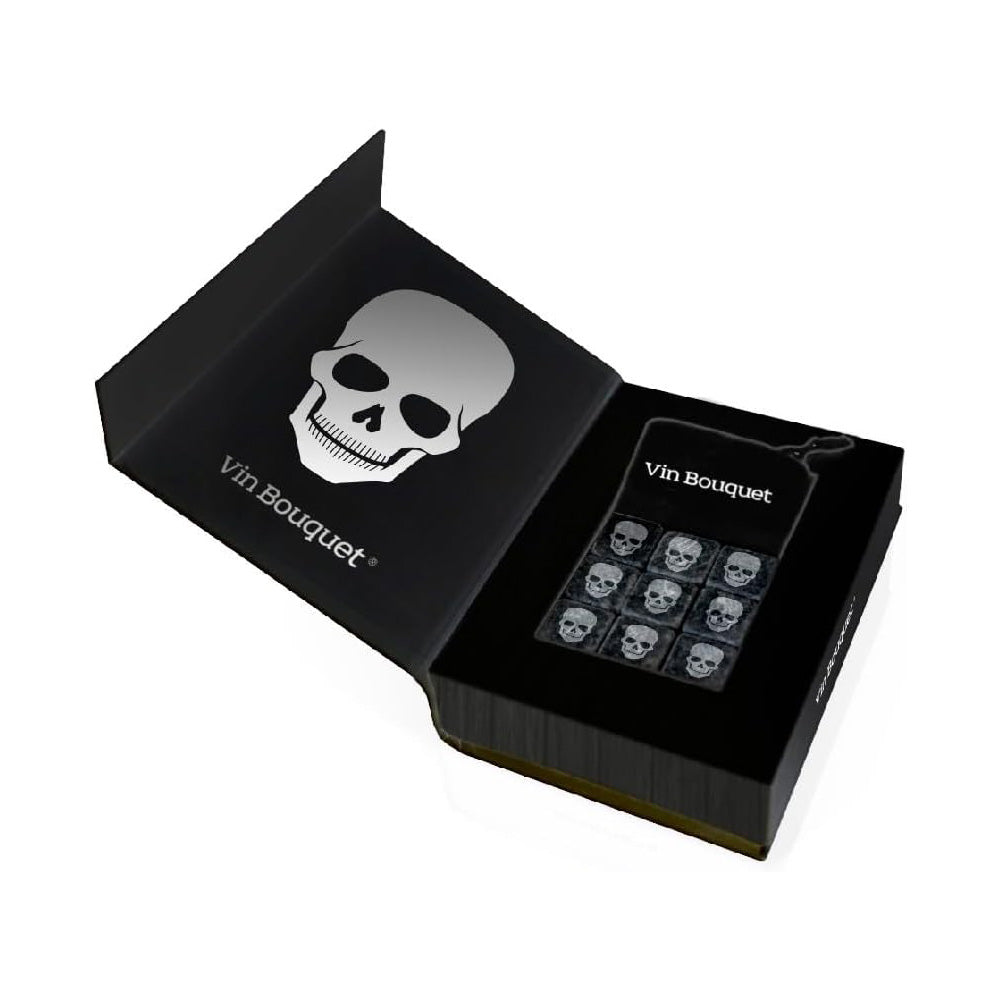 Set 9 cuburi pentru racire, piatra, Skull - VIN BOUQUET