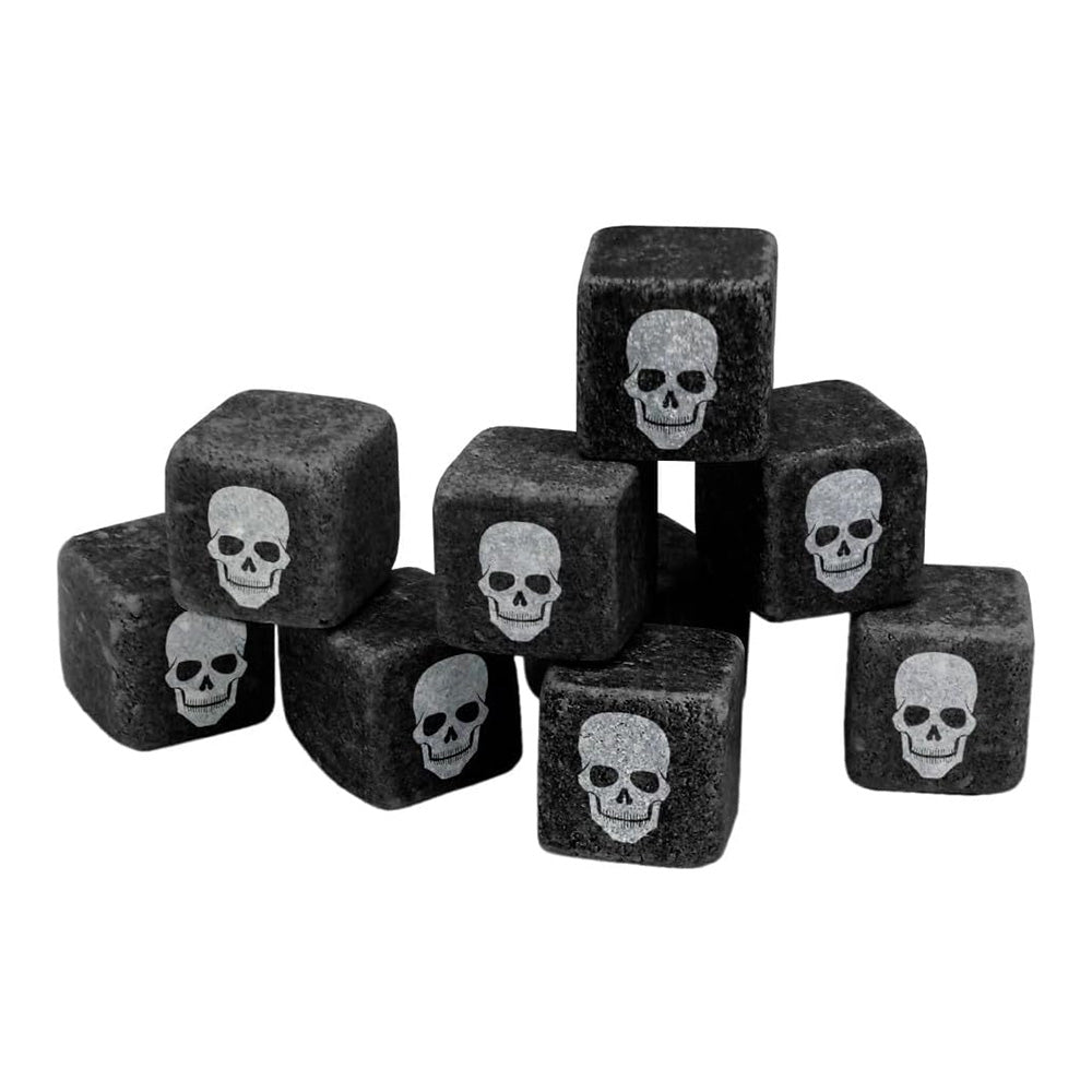 Set 9 cuburi pentru racire, piatra, Skull - VIN BOUQUET