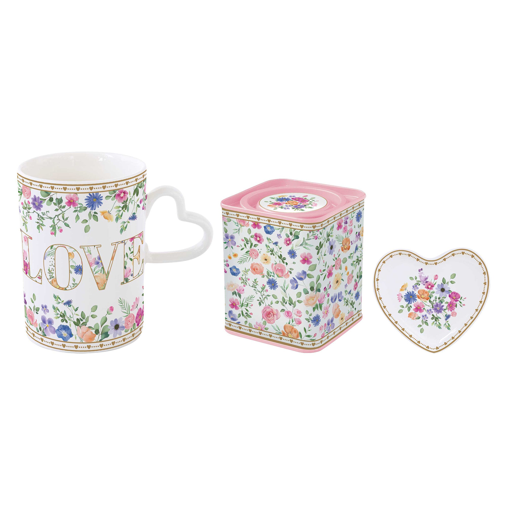 Set cana, farfurioara si recipient ceai, Mon Amour - COOKSHOP SPECIALS