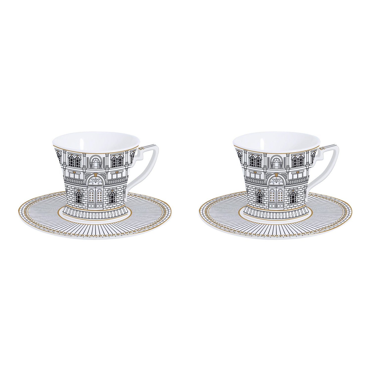 Set 2 cesti pentru cafea si farfurii, 80 ml, Palazzo - COOKSHOP SPECIALS