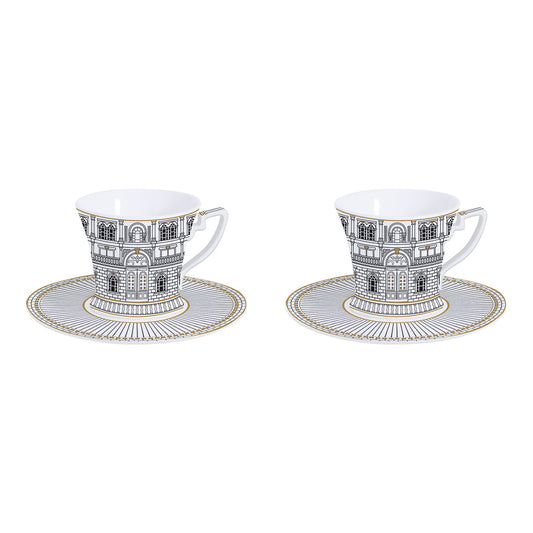 Set 2 cesti pentru cafea si farfurii, 80 ml, Palazzo - COOKSHOP SPECIALS